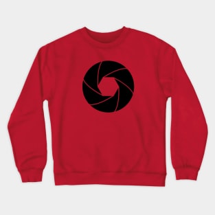 Silhouette of a Camera Shutter Crewneck Sweatshirt